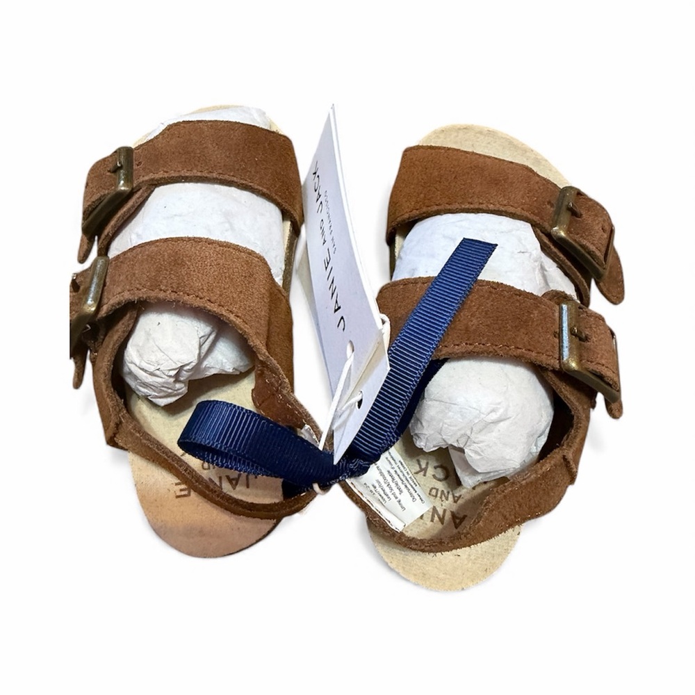 Janie and Jack Tan Kids Sandals with Buckle Straps